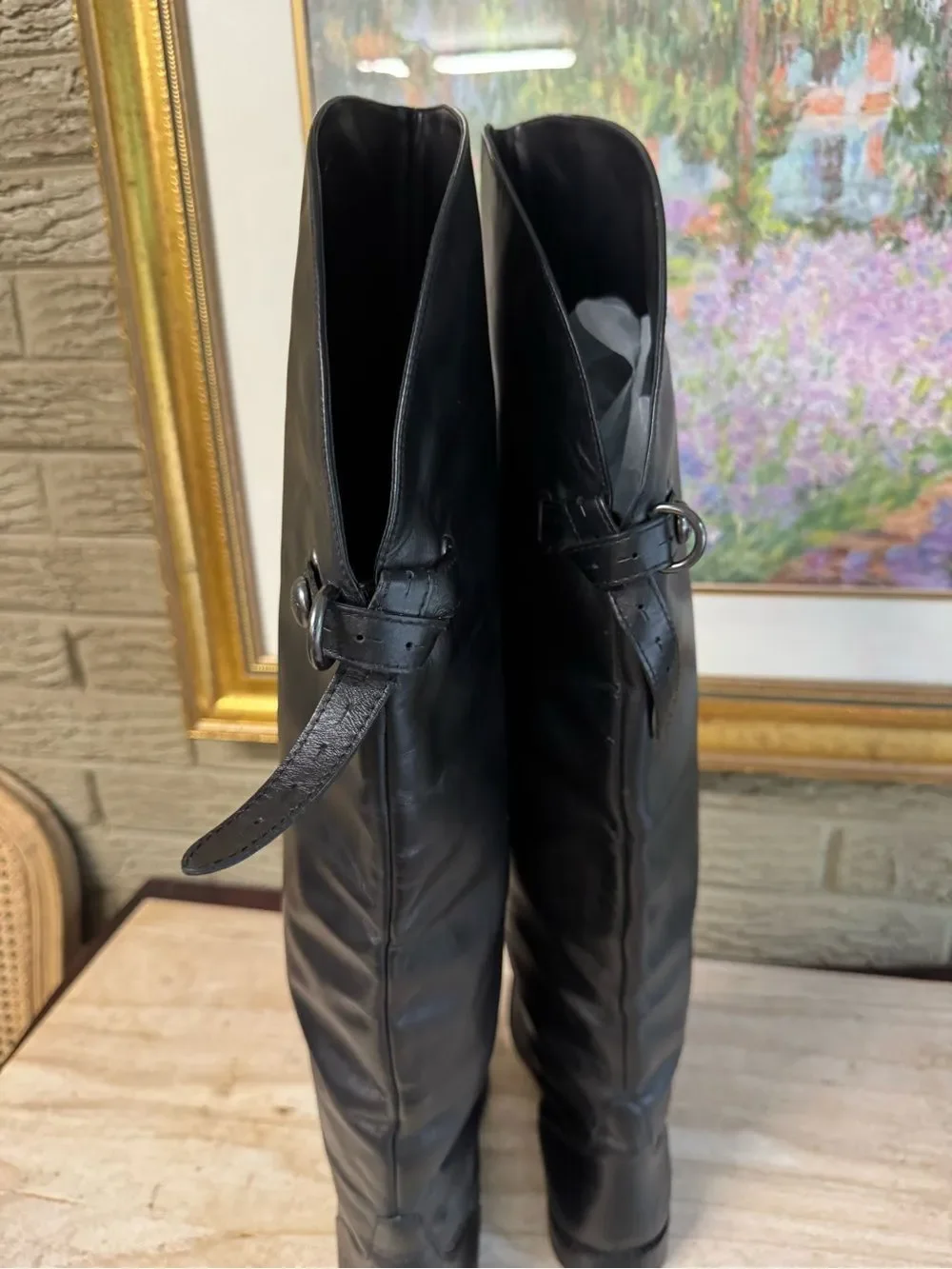 Coach Cheyenne black leather over the knee boots size 6.5